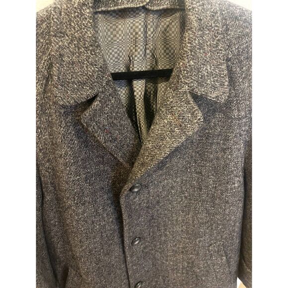 HARRIS TWEED Men's Vintage Wool Overcoat Jacket - Picture 4 of 10